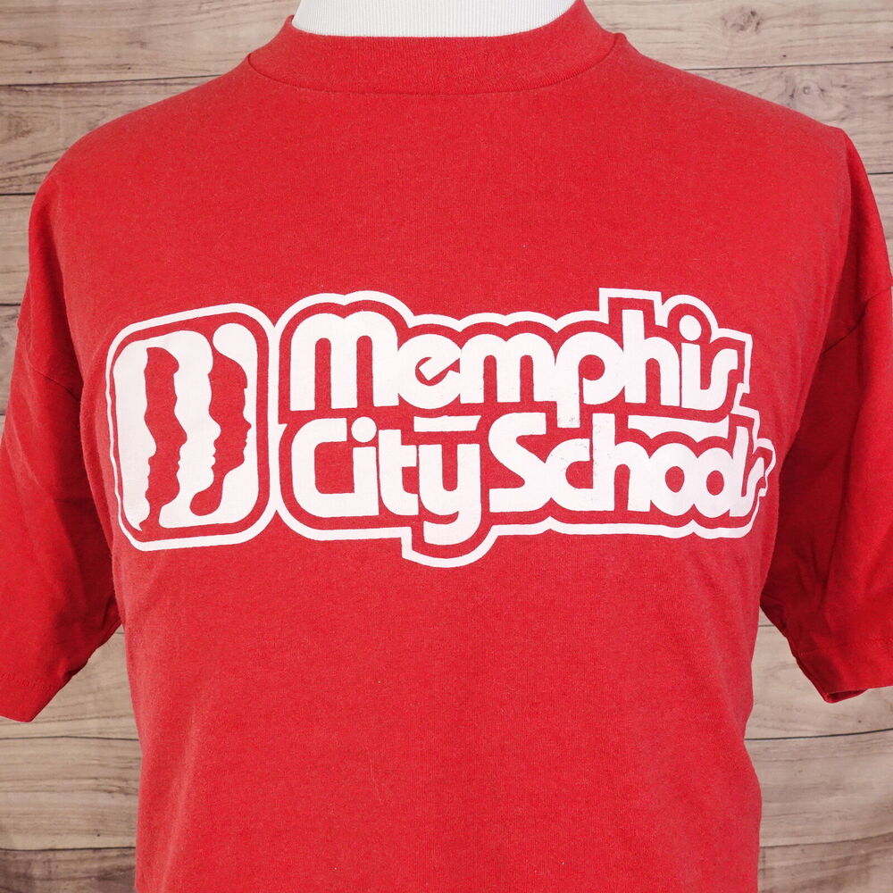 VINTAGE MEMPHIS CITY SCHOOL USA MADE SINGLE STITCH T-SHIRT SIZE 2XL XXL